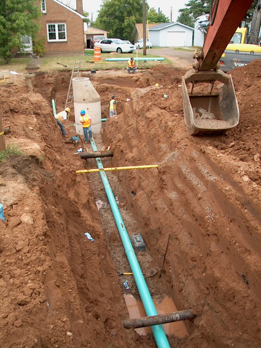 Sanitary Sewer Trench Excavation
